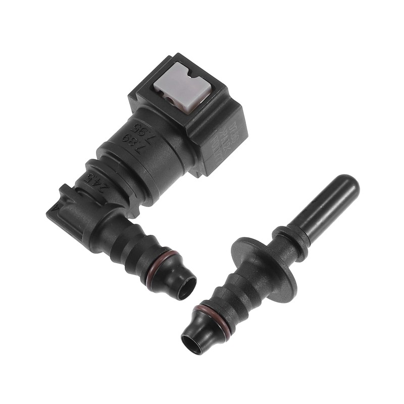 A ABSOPRO 2 x Fuel Line Connector Hose Coupling 90
