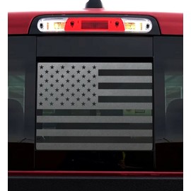 CONGCONG for Dodge RAM Rear Middle Window American Flag Vinyl Decal Compatible with Dodge RAM 2009-2018