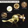 NIZADO Keyed Entry Door Lock Set Gold, Double Cylinder Deadbolts,