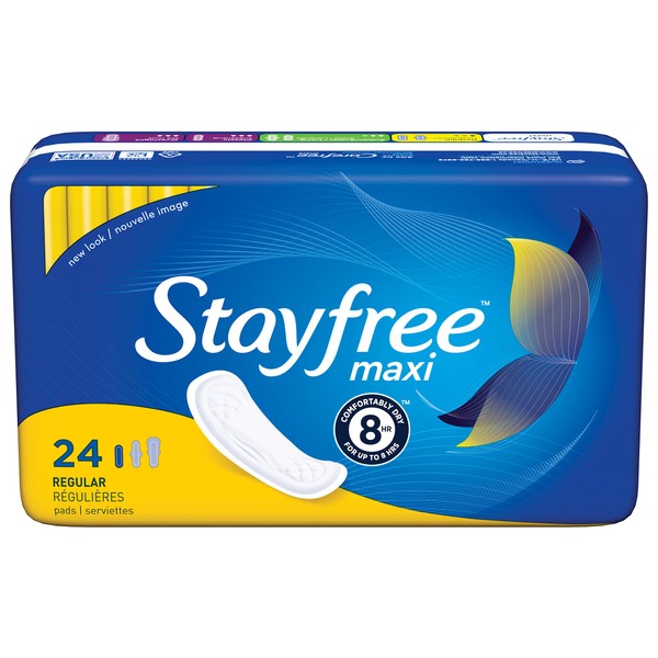 Stayfree Maxi Pads Regular 24ct, 24Count
