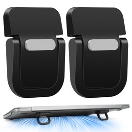 Yipinve Foldable Laptop Stand, Mini Portable Computer Stand, Self-Adhesive Laptop Stand, Invisible Laptop Riser, Ventilated Cooling Computer Notebook Stand for 10-17.3” Laptops, Black