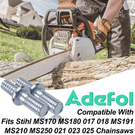 Adefol 2 Set Adjuster Tensioner Bar Studs & Nuts fit for Stihl MS170 MS180 017 018 021 023 025 MS210 MS230 MS250 Chainsaw Replacement Parts for 1123 664 2400, 0000 955 0801