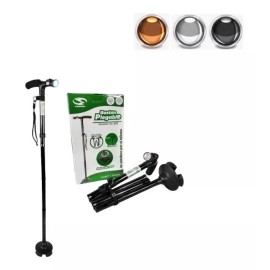 SuperConfort Bastón Con Linterna Plegable 4 Puntos De Apoyo