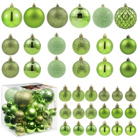LANGXUN 36pcs Light Green Christmas Tree Decorations Balls, Bolas De Navidad, 2024 Christmas Decor, Indoor Outdoor Shatterproof Christmas Ornaments, Xmars Party Wedding Suppiles