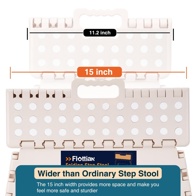 Flottian 5" Folding Step Stool for Adults and Kids 15-Inch