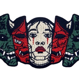 Hannya Oni Mask The True Face Embroidered Iron on Sew on Patch