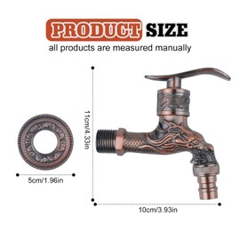 Garden Tap Antique Vintage Tap: Nizirioo Garden Tap Outdoor Tap Garden 1/2 Inch Wall Mounted Dragon Carved Tap Dragon Carved Tap for Bathroom Kitchen