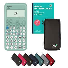 Casio fx-92 Collège with Protective Case Black & Book (88 Pages, DIN A5) - Scientific Calculator - Smart Set