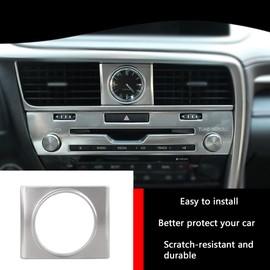 KELEIMAI Car Accessories Fit for Lexus RX350 2016 2017 2018 2019 2020 2021 2022 Clock Panel Cover Frame Trim Sticker (Matte Silver ）Stainless Steel 1 PC
