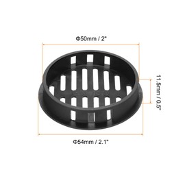 sourcing map 20Pcs 50mm/2in Air Vents Circular Soffit Vents, Black Plastic Soffit Vent Cover for Bathroom Home, Office, Kitchen, Cabinet, Wardrobe