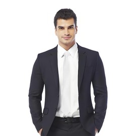 SHUBEIEUMI Men's Ties, Classic Slim Tie 5 cm for Men, for Office or Festive Events, White