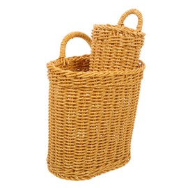 BIUDECO Imitation Rattan Basket Woven Kitchen Organiser Fruit Vegetable Storage