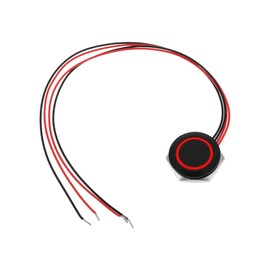 SING F LTD 19mm Push Button Switch DC12V Auto Reset for Car Horn Doorbell Button Panel (Red)