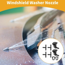 Partuto Windshield Washer Nozzle Kit for Toyota RAV4 00-04 Windshield Spray Nozzles Wiper Spray Washer Jet No.8538112050 2 Pcs Gaskets 4 Pcs t Hose Connector