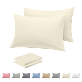 Rohi Microfibre Cream Pillowcases 2 Pack – Ultra Soft & Smooth Pillow Covers with Envelope Closure – Fade Resistant & Breathable Pillow Cases – Standard Size (50x75 cm)