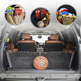 Envelope Style Automotive Elastic Trunk Mesh Cargo Net for Toyota Sequoia 2008-2025 - Premium Trunk Organizer and Storage - Luggage Net for SUV - Best Car Organizer for Toyota Sequoia