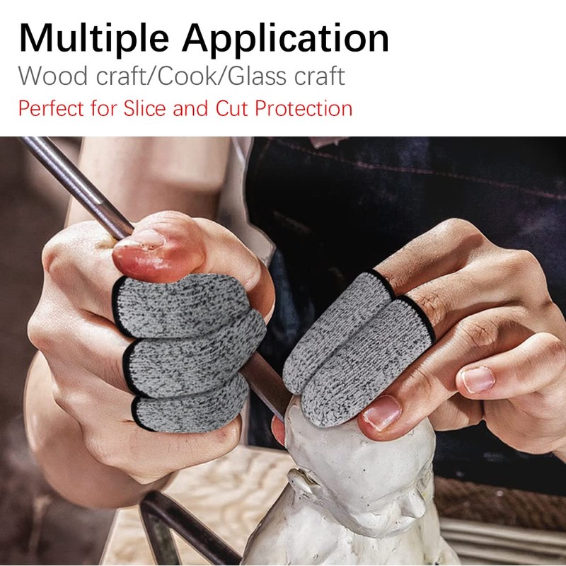 Elfzone 12PCS Finger Cots Cut Resistant Protector,Finger Covers for Cuts