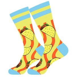 AGRIMONY Funny Socks for Men Women Teens-Tacos Fun Mens Fun Fathers Day Novelty Gifts for Dad Husband Funky Cotton Crazy Food Crew Socks - Valentines Gifts Christmas Funny Gifts Stocking Stuffers