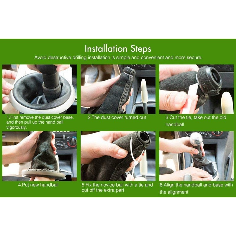 Gear Knob 5 Speed Gear Shift Knob Universal (White) (Silver)