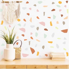 Terrazzo Wall Decals - Irregular Pattern Geometric Stones Sticker, Modern Boho Minimalist Decor for Bedroom, Nursery, Living Room (Terrazzo 2)