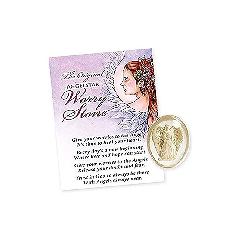 Angelstar 8717 AngeLight Angel Worry Stone, 1-1/2-Inch, Clear, Beige