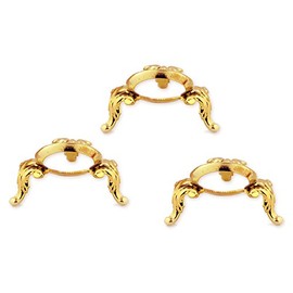 Pack of 3 Gold Tone Metal Egg Stand Display Holder 2 Inch