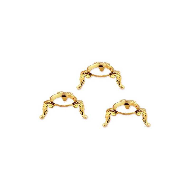 Pack of 3 Gold Tone Metal Egg Stand Display Holder