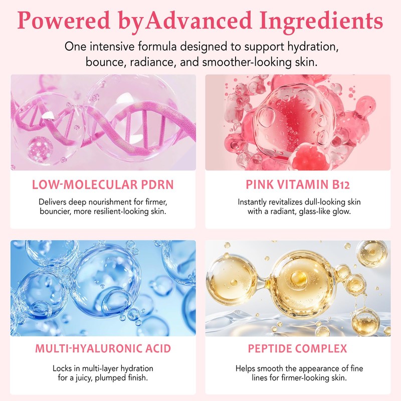 PDRN Face Serum with Salmon DNA, Pink Vitamin B12 &