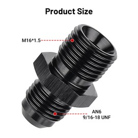 EVIL ENERGY 6AN Male Flare to M16 x 1.5mm Male Metric Fitting Adapter Aluminium Alloy 2PCS