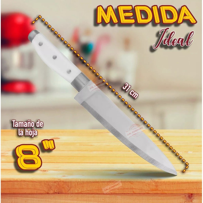 J.H. Company Cuchillo Chef 8 Pulgadas Acero Inoxidable Cocina Hogar