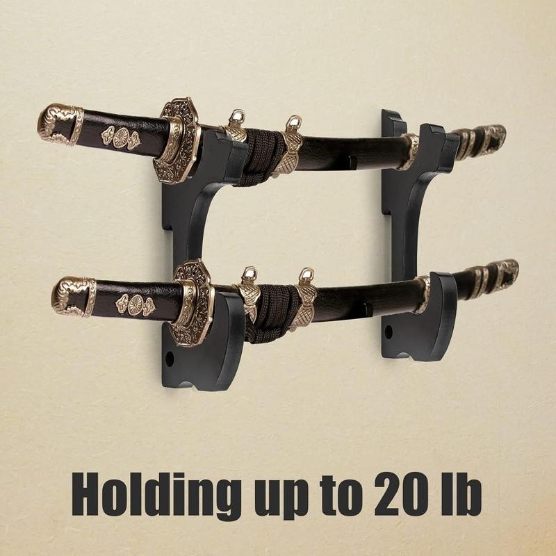 Sword Holder Wall Mount 2-Tier Hook Katana Holder Adjustable Display