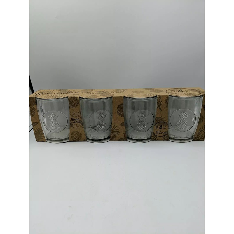 Home Essentials Retroware Pineapple Glasses (Set Of 4) Rock 13