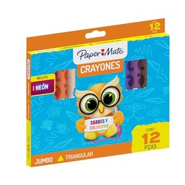 Crayones Jumbo Triangulares Paper Mate 12 colores surtidos