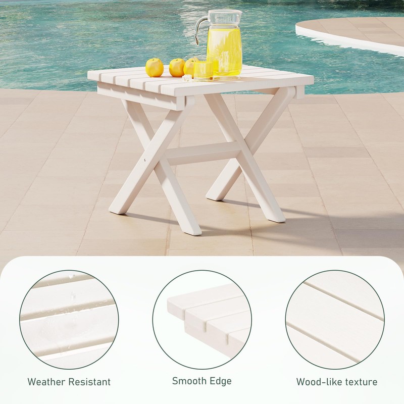 Furnimart 18" Square Foldable Side Table for Outdoor & Camping,