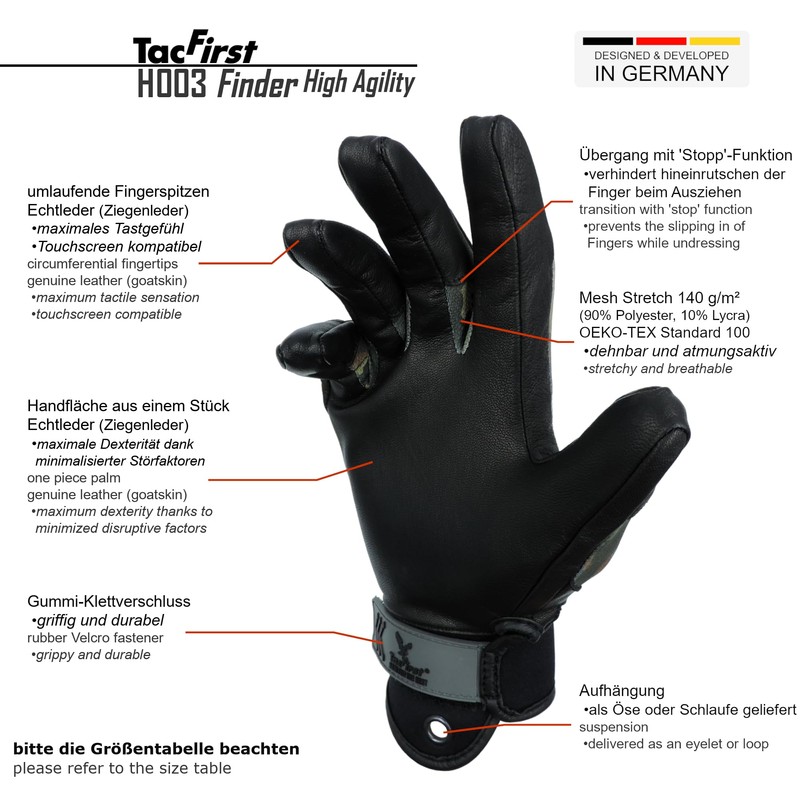 TacFirst Camouflage Gloves H003 Finder Lightweight Tactical Military Tactical Gloves