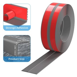 Elvone Stair Nosing, Rubber Edging Guard Trim Self Adhesive, Vinyl Staircase Step Edge Protector for Outdoor & Indoor(3.3 FT, Grey)