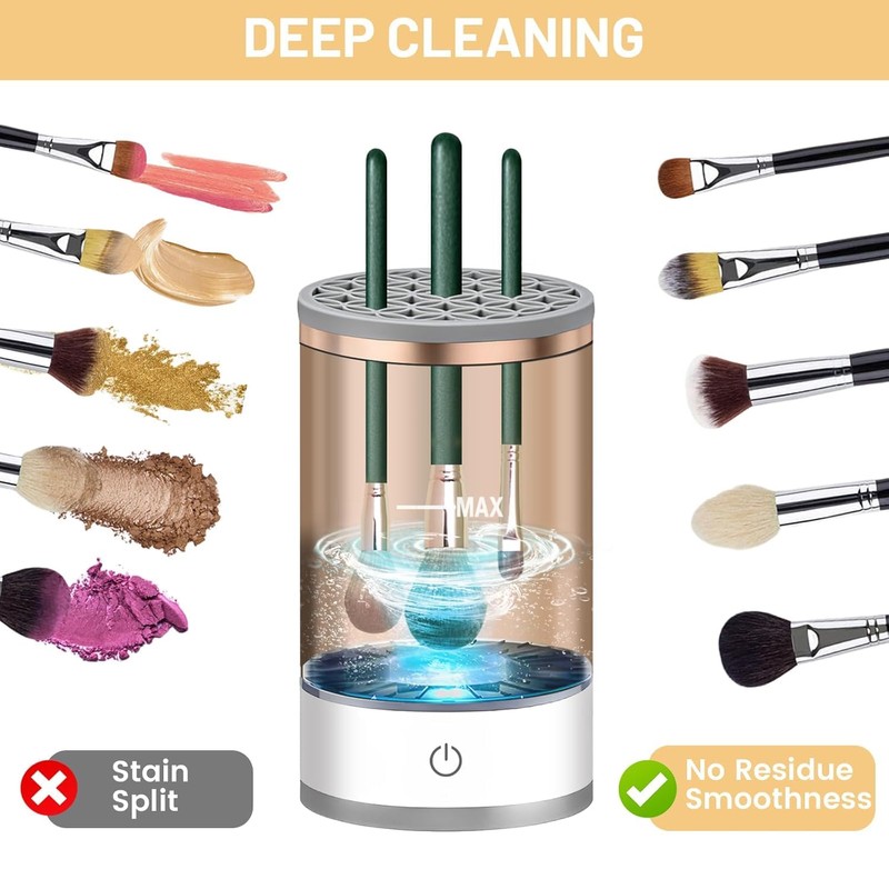 Limpiador De Brochas De Maquillaje, Limpiador Automático De Brochas De