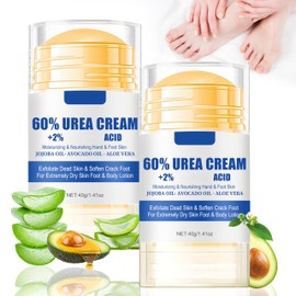 Urea 60% Foot Cream Stick Callus Remover Cream Foot Care Cream Body Lotion with Acid, Aloe Vera Cream for Cracked Heels and Dry Skin, Deep Moisture
