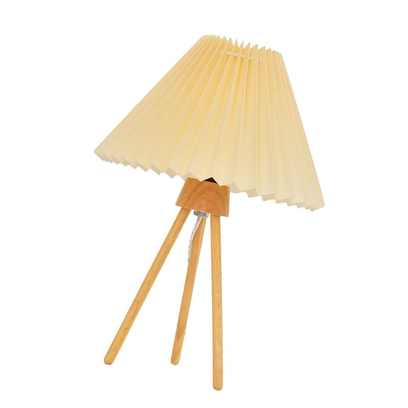 Desk Lamp Retro Style Versatile Pleated Bedside Table Lamp Reading