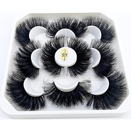 HBZGTLAD new 5 Pairs 25 mm 3d Mink Lashes Bulk Faux with Custom Pack Short Wholesales Natural False Eyelashes (9D-14)