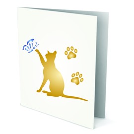 Cat Silhouette Stencil 21.5 x 21.5 (L) Reusable Animal Wall Stencil