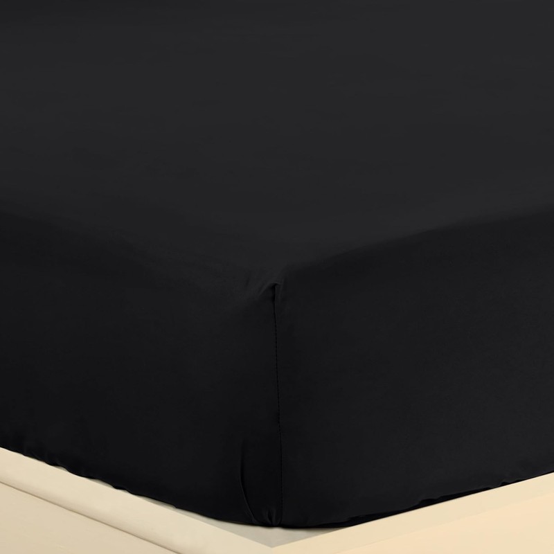 Utopia Bedding Double Fitted Sheet, Black - 12 Inch (30cm)
