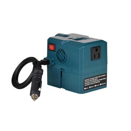 DC12V Input from car and DC18V Input from Lithium Battery Pack Dual DC Input to AC110V 200W with LED worklight, USB, Type C Output and LCD Display (Compatible with makita 18V Battery Pack)