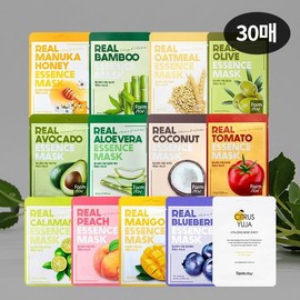 farm stay [Monthly Package] Real Essence Mask Pack, 15 types, Tea Tree 30 sheets (skin soothing) / [한달패키지] 리얼에센스 마스크팩 15종 티트리 30매(피부진정)