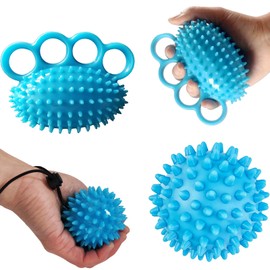 Pack of 2 Hand Trainer Finger Trainer Ball, Finger Trainer with Finger Trainer Ball and Massage Ball, Hedgehog Ball, Training Ball for Hands Therapy, Osteoarthritis, Finger Training, Kneading Ball for