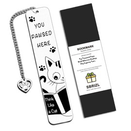 Sbrizl Cat Bookmarks for Reading Women - Cute Bookmarks for Kids, Gifts for Cat Lovers,Christmas Cat-Themed Book Accessories for Readers & Book Lovers (3-Piece)(Reading cat)