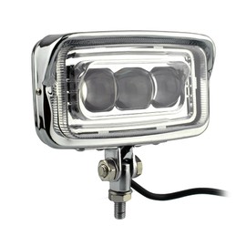 Motorcycle Square Vintage 3 LED'S Headlight Retro Headlamp Front Light Lamp Chrome Hi/Lo Beam FOR Chopper Cafe Racer Bobber Custom Moto