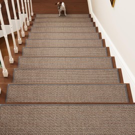 PADOOR Stair-Treads Non Slip, 1PC Stair Runner for Wooden Steps, Residue Free Stair Treads Stair Carpet Mat for Kids and Dogs Indoor 8"x30" Light Grey