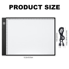 AUAUY A4 LED Light Pad for Diamond Painting, 3 Levels Adjustable Brightness Light Box Drawing Board, Diamond Drawing Art Light Board,Stepless Dimmable Brightness Tracing Light Pad, USB Powered