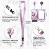Purple Butterfly Card Holder ID ID Badge Removable Lanyard with
